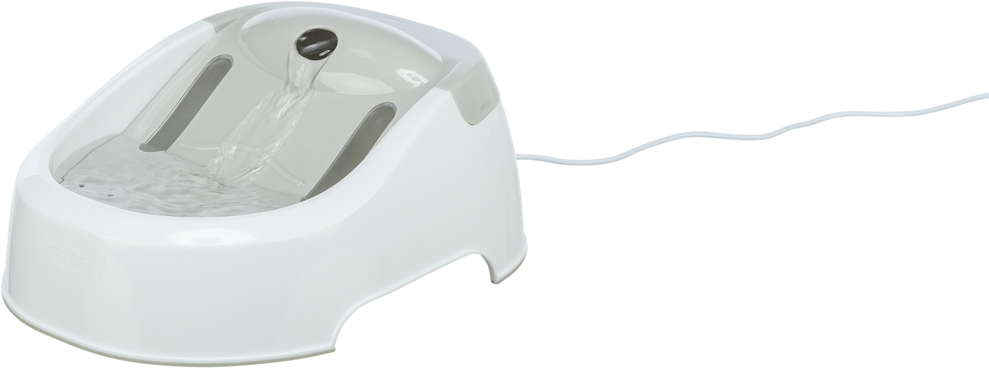 Trinkbrunnen Duo Stream, Kunststoff, weiss/grau 1 l/20×12×23cm Trinkbrunnen Duo Stream, Kunststoff, weiss/grau 1 l/20×12×23cm