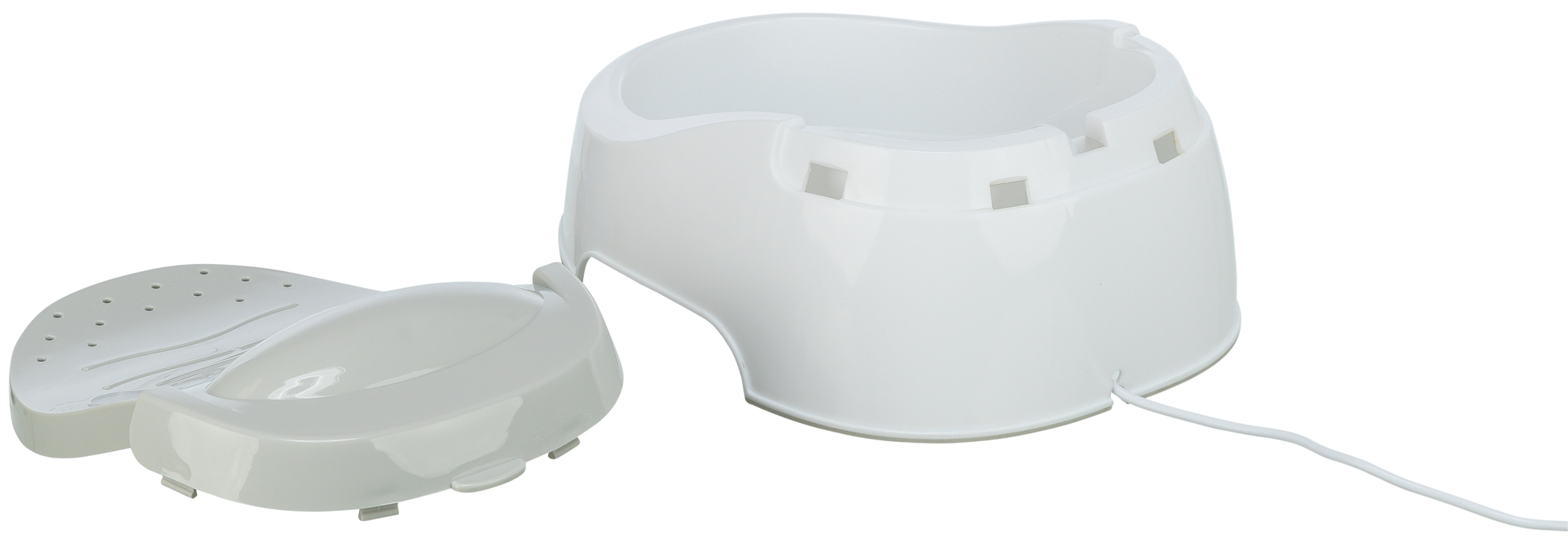 Trinkbrunnen Duo Stream, Kunststoff, weiss/grau 1 l/20×12×23cm Trinkbrunnen Duo Stream, Kunststoff, weiss/grau 1 l/20×12×23cm