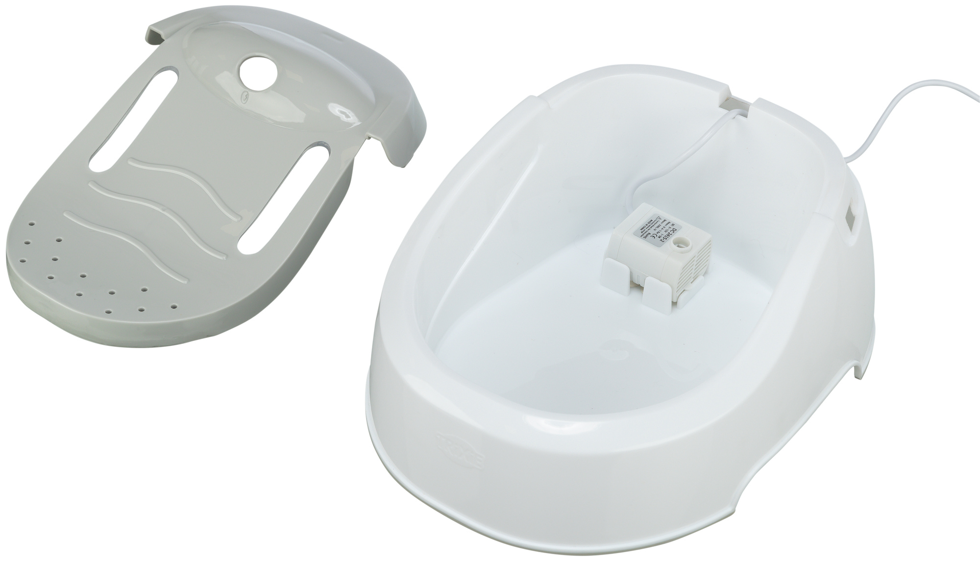 Trinkbrunnen Duo Stream, Kunststoff, weiss/grau 1 l/20×12×23cm Trinkbrunnen Duo Stream, Kunststoff, weiss/grau 1 l/20×12×23cm