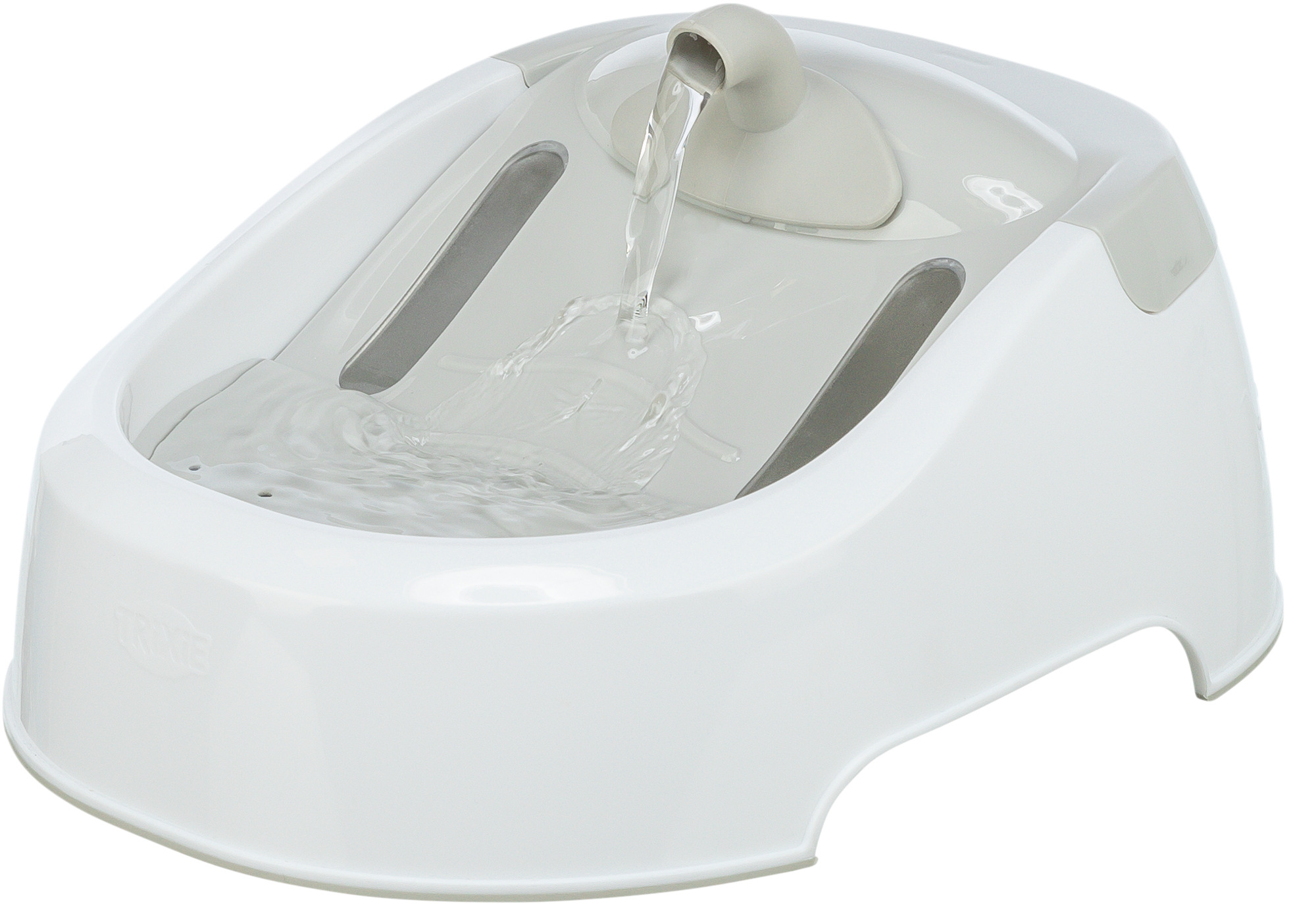 Trinkbrunnen Duo Stream, Kunststoff, weiss/grau 1 l/20×12×23cm Trinkbrunnen Duo Stream, Kunststoff, weiss/grau 1 l/20×12×23cm