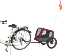 Alternative view of Remorque de vélo, 53 × 60 × 60/117 cm, gris/rouge