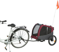 Alternative view of Remorque de vélo, 63 × 68 × 75/137 cm, gris/rouge
