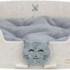 Bett Emelie, Filz, oval, 50 × 42 cm, sand/grau