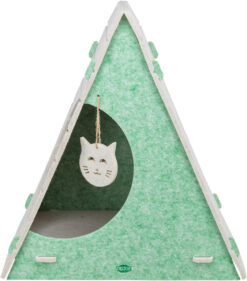 Alternative view of Abri Lucy, feutre, ovale, 46 × 50 × 38 cm, sable/vert