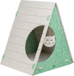 Abri Lucy, feutre, ovale, 46 × 50 × 38 cm, sable/vert