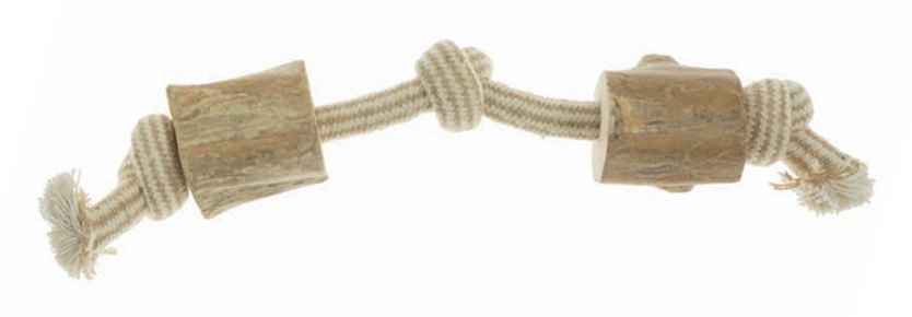 Seil mit drei Knoten und Kaffeeholz, natur/beige 35cm, 260gr. Seil mit drei Knoten und Kaffeeholz, natur/beige 35cm, 260gr.