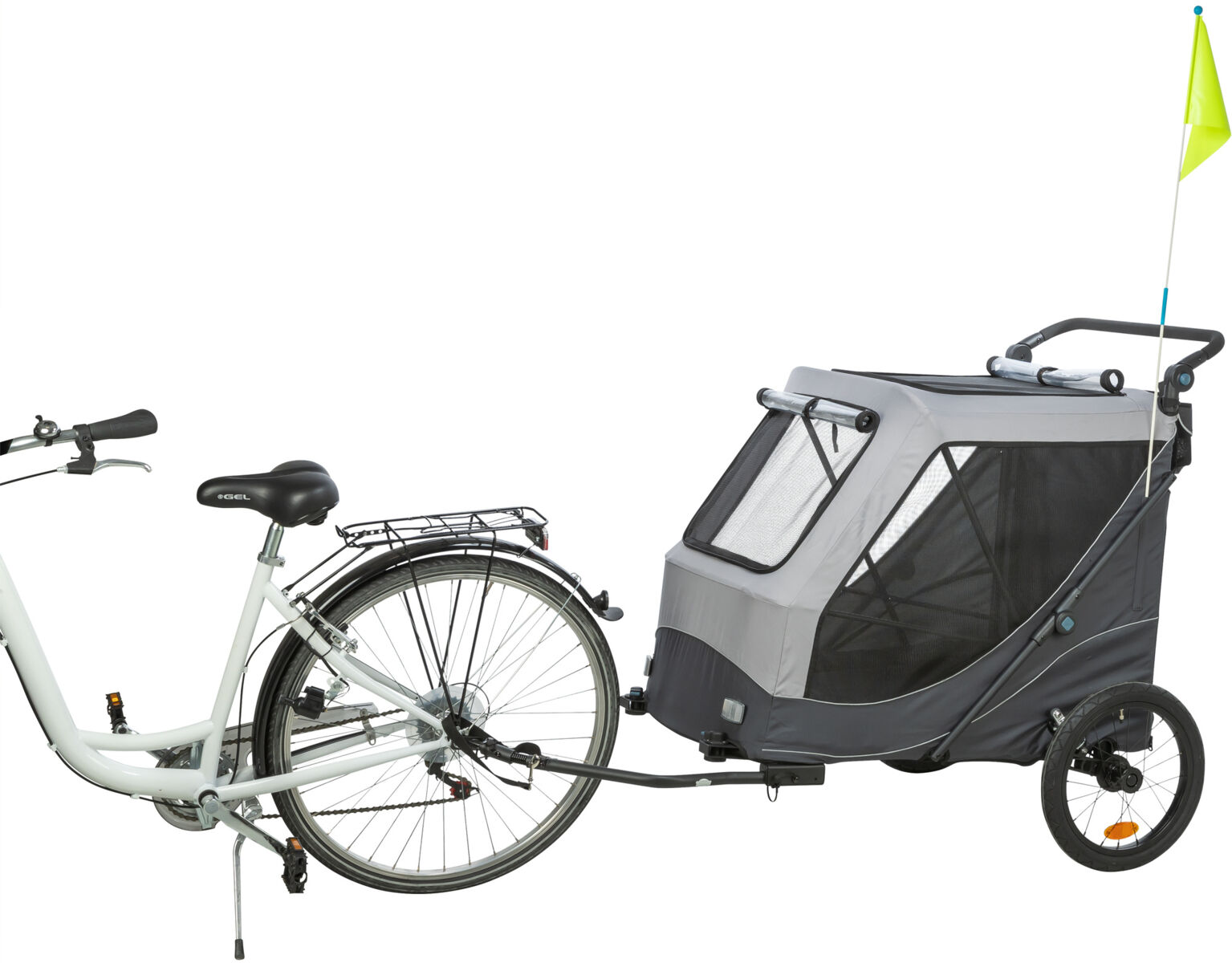Fahrrad-Anhänger, Schnell-Falt-Funktion, XL: 87,5×97×93/150cm, grau Fahrrad-Anhänger, Schnell-Falt-Funktion, XL: 87,5×97×93/150cm, grau