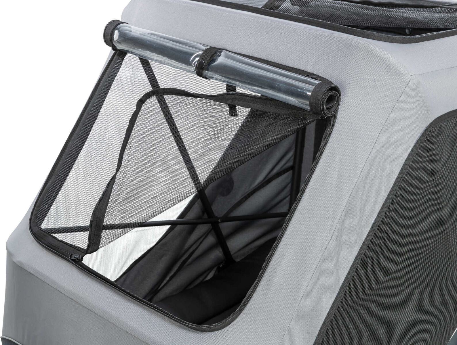 Fahrrad-Anhänger, Schnell-Falt-Funktion, XL: 87,5×97×93/150cm, grau Fahrrad-Anhänger, Schnell-Falt-Funktion, XL: 87,5×97×93/150cm, grau