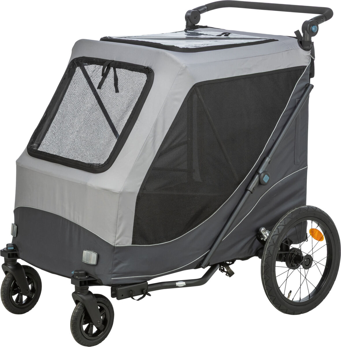 Fahrrad-Anhänger, Schnell-Falt-Funktion, XL: 87,5×97×93/150cm, grau Fahrrad-Anhänger, Schnell-Falt-Funktion, XL: 87,5×97×93/150cm, grau