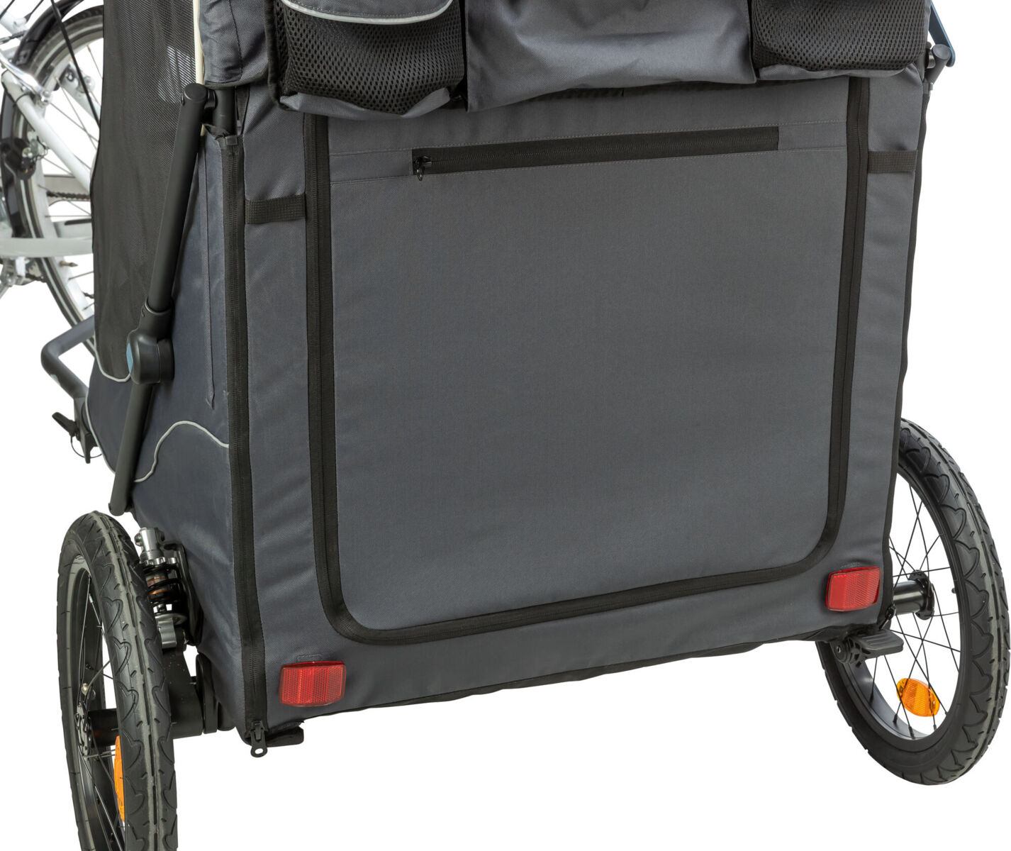 Fahrrad-Anhänger, Schnell-Falt-Funktion, XL: 87,5×97×93/150cm, grau Fahrrad-Anhänger, Schnell-Falt-Funktion, XL: 87,5×97×93/150cm, grau