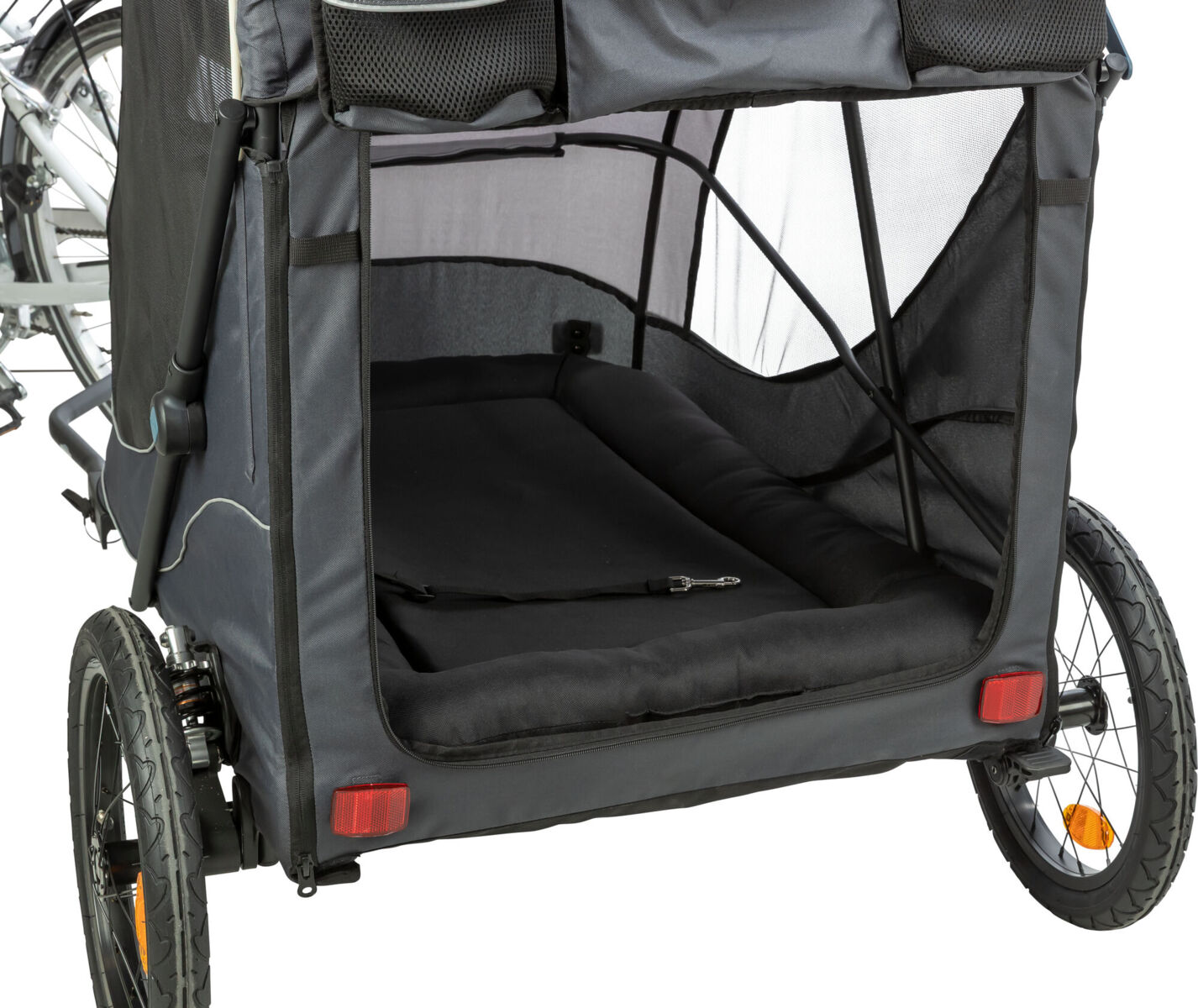 Fahrrad-Anhänger, Schnell-Falt-Funktion, XL: 87,5×97×93/150cm, grau Fahrrad-Anhänger, Schnell-Falt-Funktion, XL: 87,5×97×93/150cm, grau