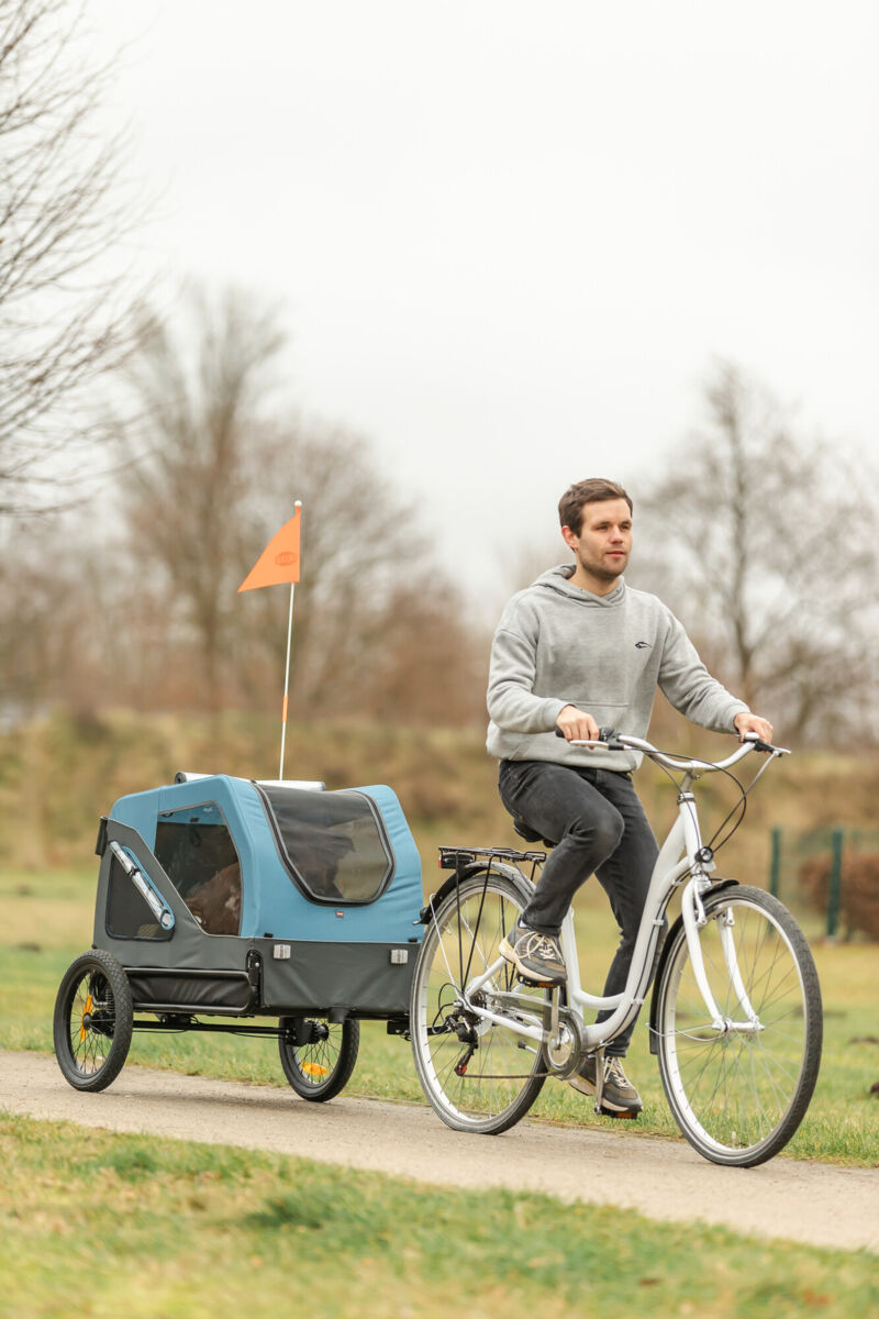Fahrrad-Anhänger, blau/grau S: 70×88×88/131cm Fahrrad-Anhänger, blau/grau S: 70×88×88/131cm
