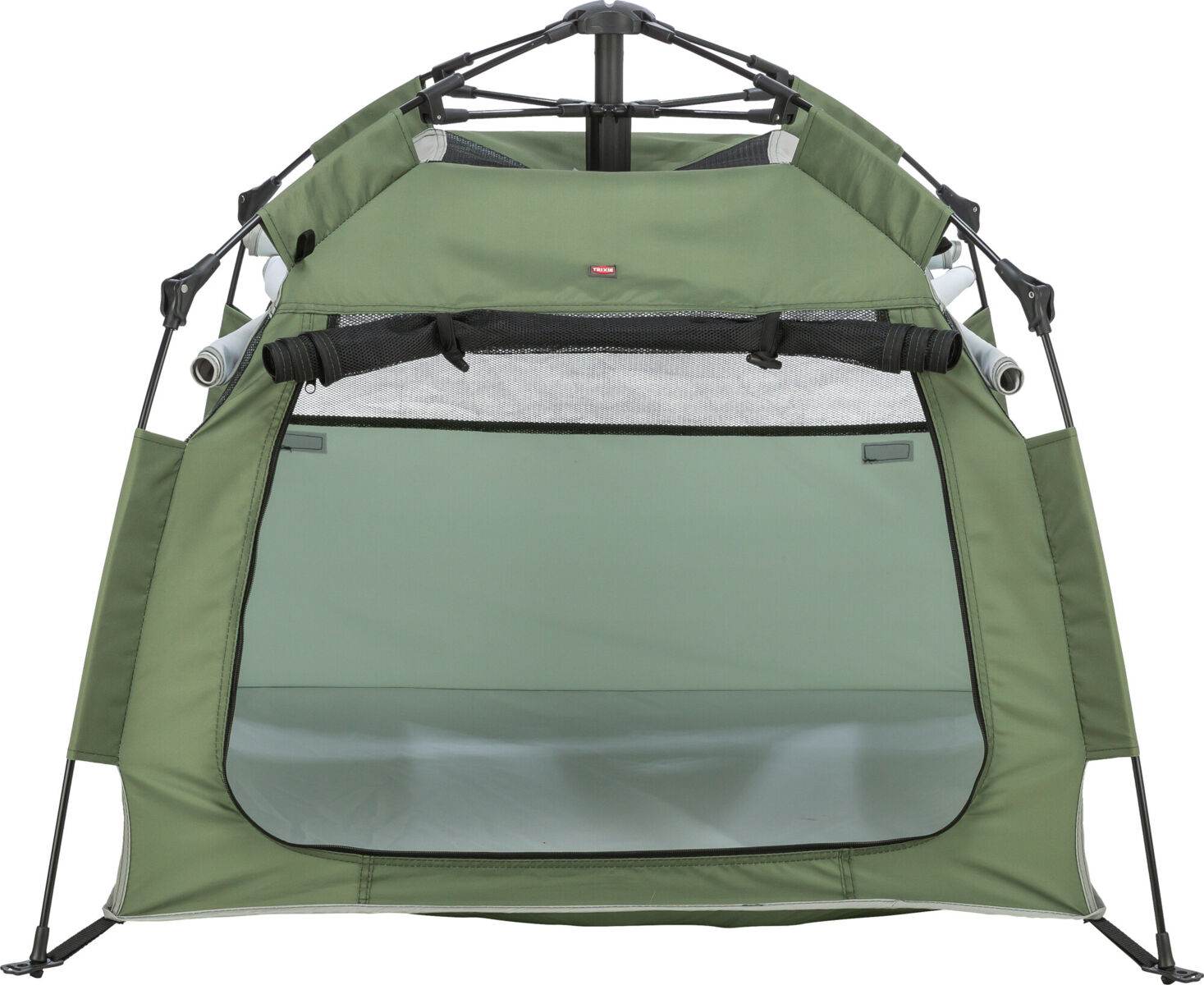 Pop-up tente pour chiens, 100×80×100cm, vert olive/beige Pop-up tente pour chiens, 100×80×100cm, vert olive/beige