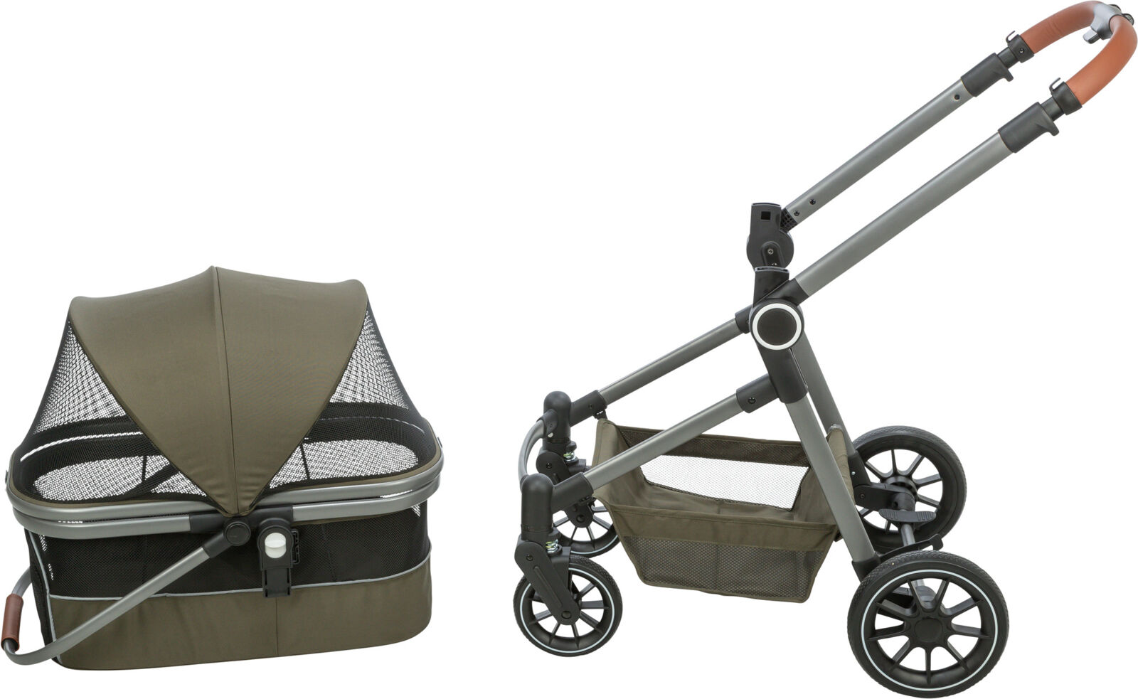 Poussette, 56×101×100cm, 7,5 kg, vert olive Poussette, 56×101×100cm, 7,5 kg, vert olive