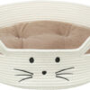 Panier pour chat, rond, ø 45cm, blanc/brun clair