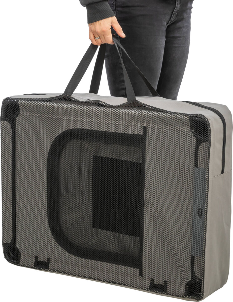 Campingzaun, 8 Elemente grau/schwarz 78×59cm pro Element Campingzaun, 8 Elemente grau/schwarz 78×59cm pro Element