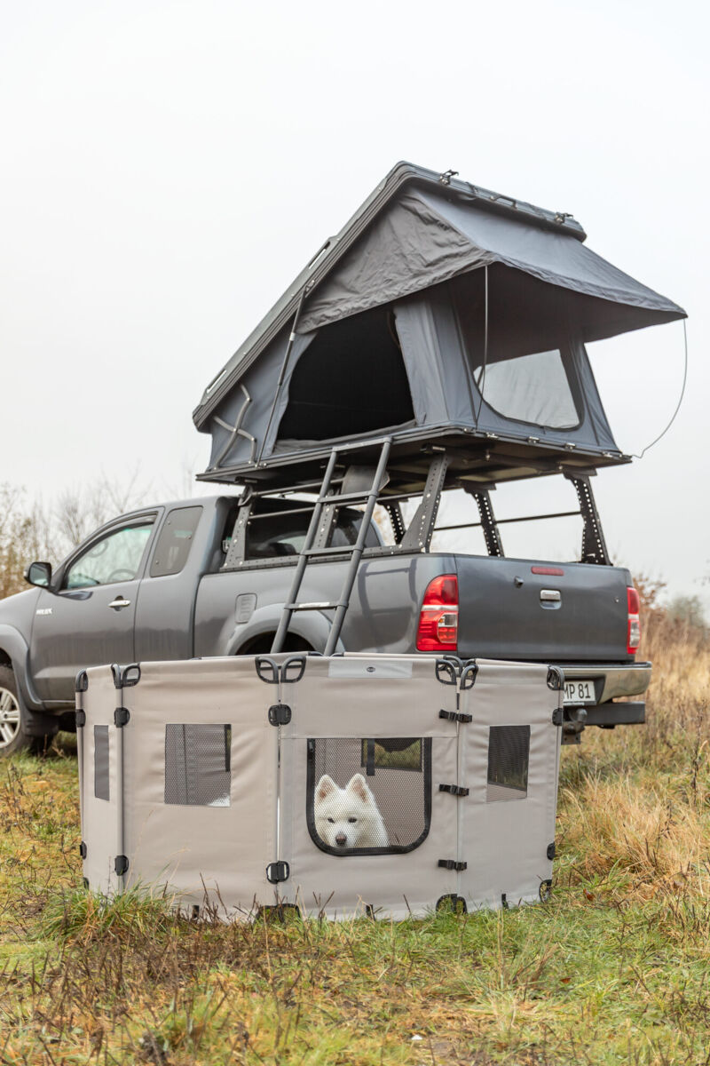 Campingzaun, 8 Elemente grau/schwarz 78×59cm pro Element Campingzaun, 8 Elemente grau/schwarz 78×59cm pro Element