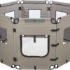 Campingzaun, 8 Elemente grau/schwarz