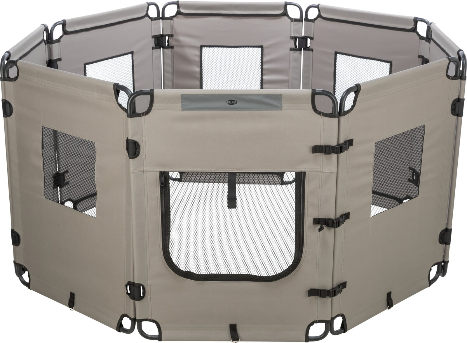Campingzaun, 8 Elemente grau/schwarz 78×59cm pro Element Campingzaun, 8 Elemente grau/schwarz 78×59cm pro Element