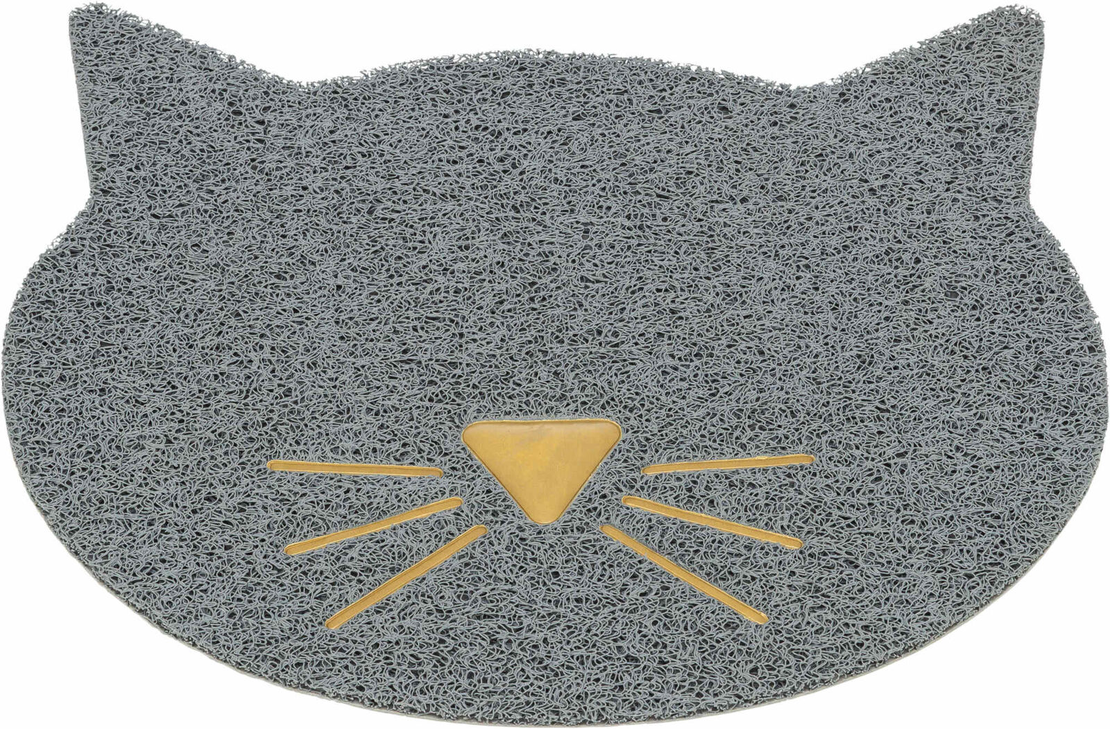 Tapis pour bac à litière, tête de chat, PVC, gris 60cm/50cm Tapis pour bac à litière, tête de chat, PVC, gris 60cm/50cm
