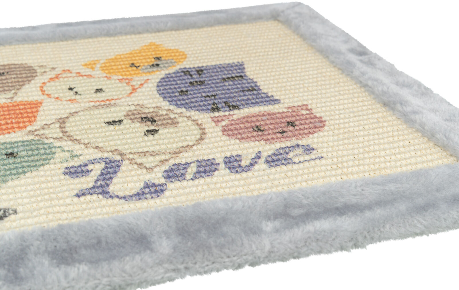 Kratzmatte Mimi mit Spielzeug, 70×45cm, grau Kratzmatte Mimi mit Spielzeug, 70×45cm, grau