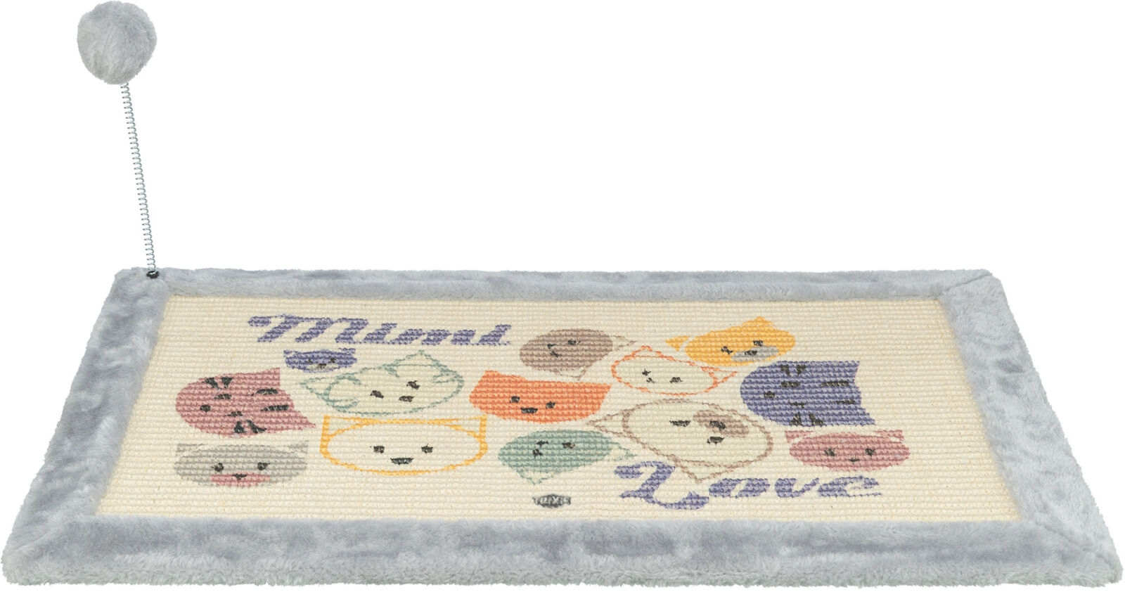 Kratzmatte Mimi mit Spielzeug, 70×45cm, grau Kratzmatte Mimi mit Spielzeug, 70×45cm, grau