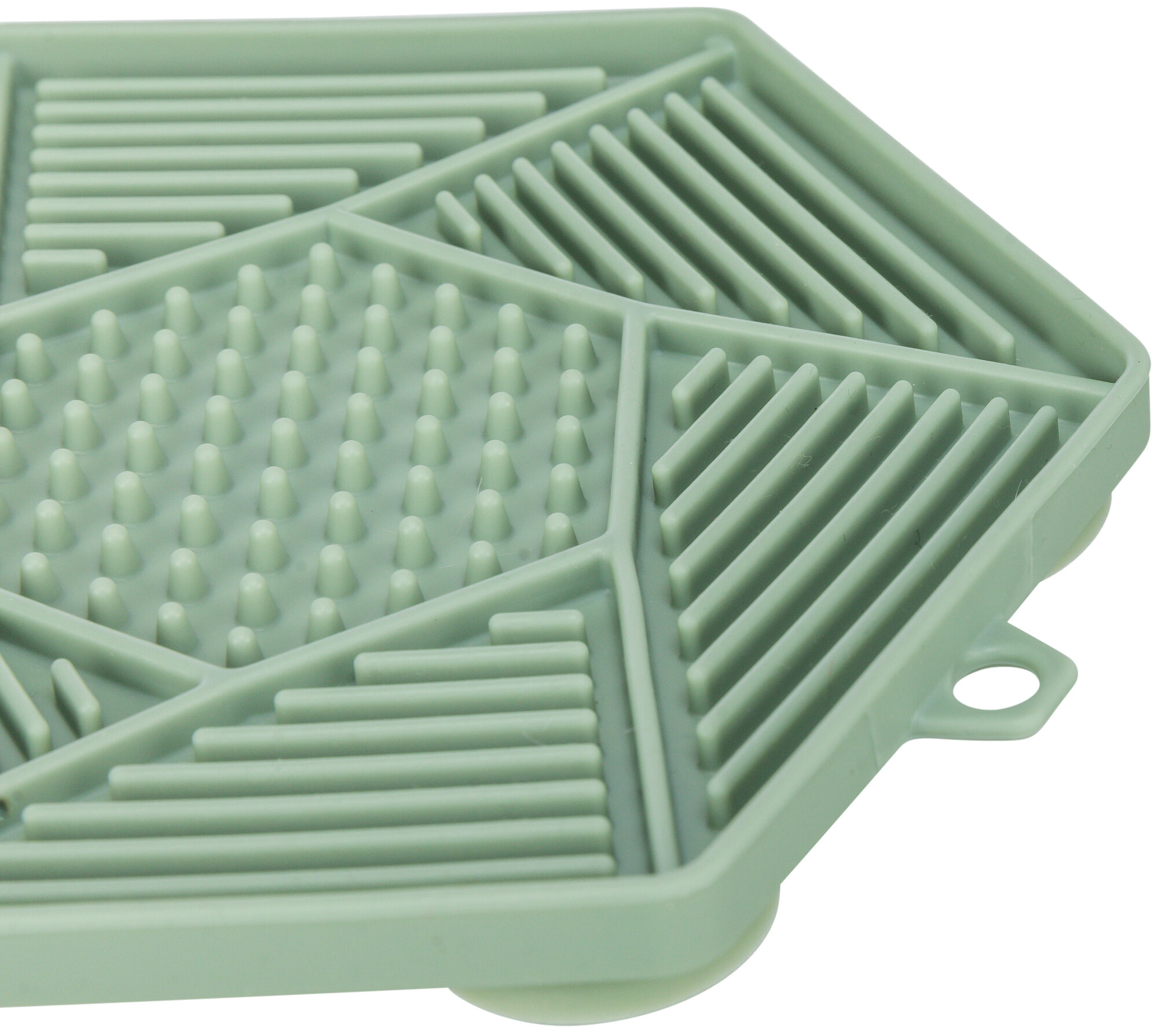 Lick'n'Snack Matte mit Saugnäpfen, Silikon, 17cm, salbei Lick'n'Snack Matte mit Saugnäpfen, Silikon, 17cm, salbei
