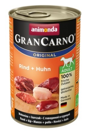 Animonda, chien GranCarno Adult avec buf + poule 400g / UV 6 Animonda, chien GranCarno Adult avec buf + poule 400g / UV 6