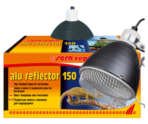 sera reptil alu reflector mit schutzgitter 150W mit Schuco