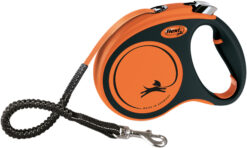 Alternative view of flexi XTREME, laisse sangle, M: 5 m, noir/orange