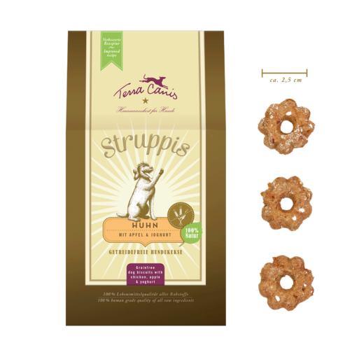 Friandises saine "Struppis"Poulet avec  pommes et yaourt 375g